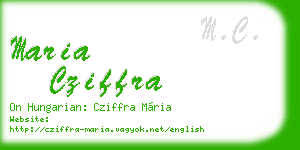 maria cziffra business card